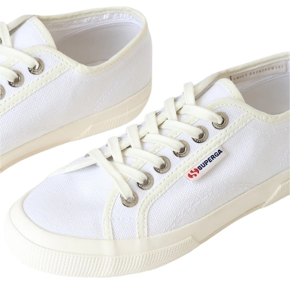 Superga Shoes - NWT Superga Emily Ratajkowski White Canvas Sneakers - Size 6.5